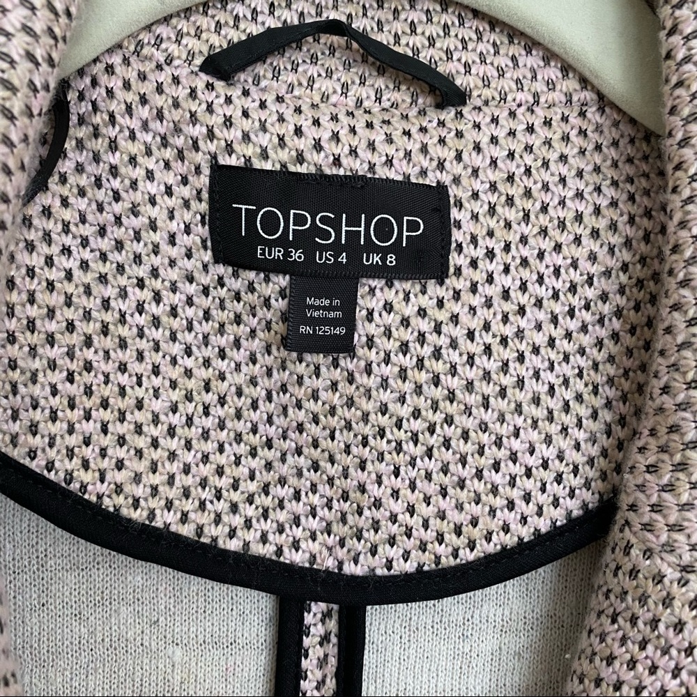 Topshop | Textured Knit Coat in Nude • 4 US - Picture 4 of 16